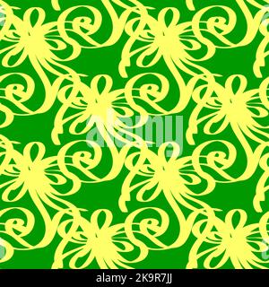 Nahtloser Hintergrund mit stilisierten Blumen- und Kräutermotiven. Stock Vektor