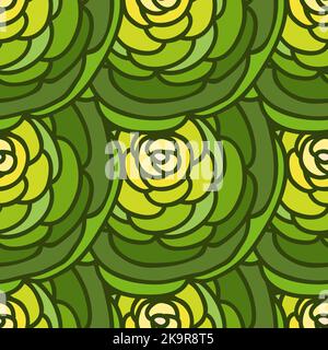 Nahtloser Hintergrund mit stilisierten Blumen- und Kräutermotiven. Stock Vektor