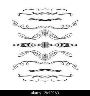 Satz handgezeichneter Vignetten. Dekorative Vektorelemente für Design Stock Vektor