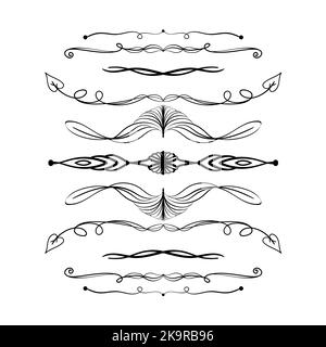 Satz handgezeichneter Vignetten. Dekorative Vektorelemente für Design Stock Vektor