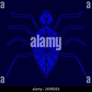 Spider-Illustration. Halloween-Karte. Spinne mit handgezeichneten Ornamenten. Stock Vektor