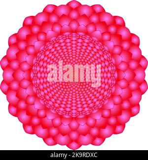 Abstraktes Mandala. Vintage dekoratives farbenfrohes Element. Rosa Farbverlauf. Stock Vektor