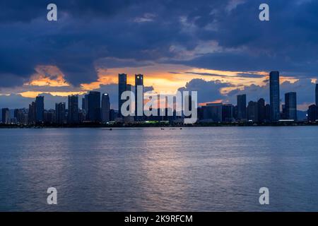 Landschaft der städtischen Architektur in Nanchang City, Provinz Jiangxi, China Stockfoto