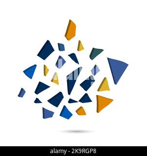 Abstrakter Hintergrund von 3D bunten geometrischen Vektorformen. Dreiecksform Figuren. Stock Vektor