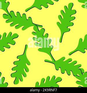 Nahtloses buntes Eichenlaub-Muster. Herbstthema Natur. Dekorative saisonale Hintergrund für Schreibwaren, Web, Scrapbook, Kleidung, Textil-Design. Stock Vektor