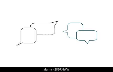Vector Speech Clouds Chat-Symbol. Collection – Pastellfarben für Gespräche, dialoge und Dekoration auf weißem Hintergrund. Stock Vektor