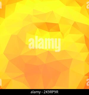 Abstrakter geometrischer warmgelber Hintergrund aus dreieckigen Polygonen. Vektorgrafik. Retro Mosaik Dreieck hell trendy Muster für Web, Business t Stock Vektor