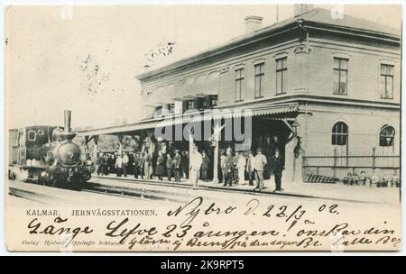 Kalmar Railway, KJ Lok 4 'Gustaf Wasa' am Kalmar Hauptbahnhof. Stockfoto