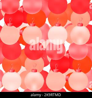 Weihnachtskugel strahlend nahtloses Muster. Bunte, glänzende Kugeln. Abstrakter festlicher Hintergrund für Drucke, Geschenkpapier, Schreibwaren, Textilien, Web. Stock Vektor