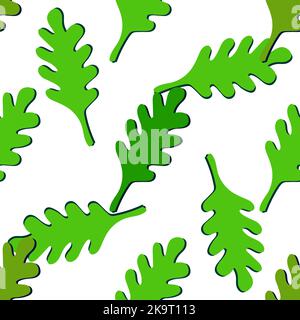 Nahtloses buntes Eichenlaub-Muster. Herbstthema Natur. Dekorative saisonale Hintergrund für Schreibwaren, Web, Scrapbook, Kleidung, Textil-Design. Stock Vektor