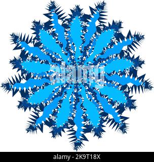 Abstrakt schönes Mandala-Design auf weißem Hintergrund. Verzierte Schneeflocke. Dekoratives Doodle-Element. Stock Vektor