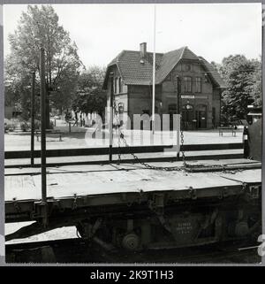 Staatsbahnen, SJ Güterwagen 4823 am Bahnhof Tollarp. Stockfoto