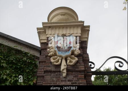 Ornament Am Eingang Des Hortus Botanicus In Amsterdam, Niederlande 28-10-2022 Stockfoto