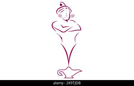 Ein magischer Zeichentrickfilm mit genialen Figuren. Traditionelle persische Geschichte mächtige magische Vektorwesen Stock Vektor