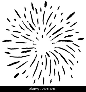 starburst Hand gezeichnet auf weißem Hintergrund Stock Vektor