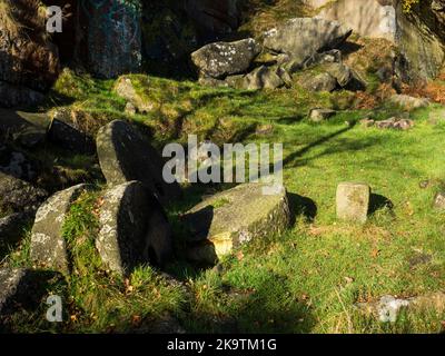 Mühlsteine im Peak District Derbyshire England Stockfoto