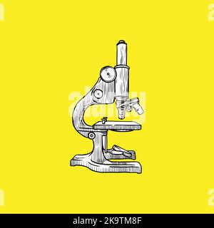 Mikroskop. Von Hand gezeichnet. Vintage Style - Vektor Stock Vektor