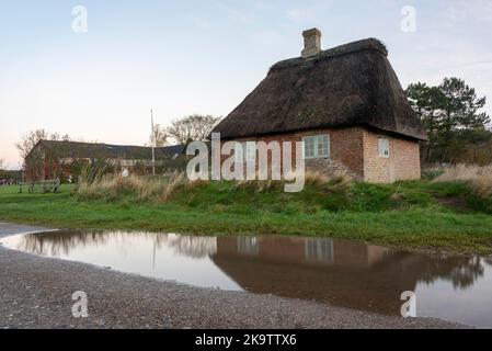 Toftum Skole, Dänemarks kleinste und älteste Schule, Romo Island, Toftum, Syddanmark, Dänemark Stockfoto