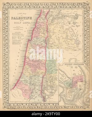 Eine neue Karte von Palästina oder dem Heiligen Land. Jerusalem. Israel. MITCHELL 1869 Stockfoto