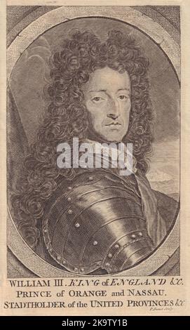 König Wilhelm III. Prinz von Oranien und Nassau. Vereinigte Provinzen Stadtholder 1747 Stockfoto