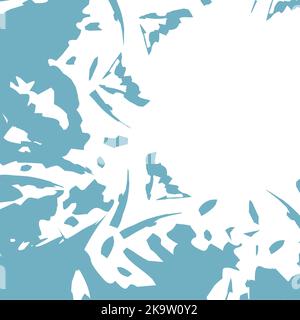 Abstrakte bunte Eckrahmen von Spots in Form von Blumen und Pflanzen in einem trendigen Winter Farben. Isolieren. Hintergrund. Geeignet für Banner, Tapete, Poster, Postkarte, Grußkarte, Preisschild, Etikett Stock Vektor