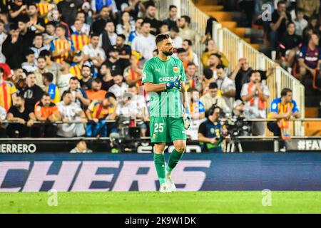 29. Oktober 2022: VALENCIA, SPANIEN - 29. OKTOBER: Thierry Correia von Valencia CF beim Spiel zwischen Valencia CF und FC Barcelona von La Liga Santander am 29. Oktober 2022 in Mestalla in Valencia, Spanien. (Bild: © Samuel CarreÃ±O/PX Imagens via ZUMA Press Wire) Bild: ZUMA Press, Inc./Alamy Live News Stockfoto