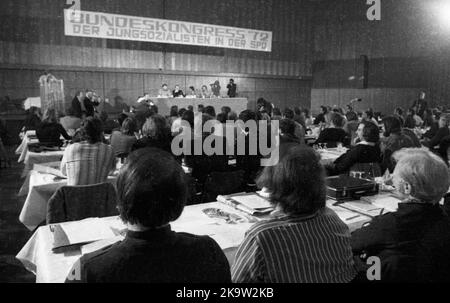 Der Bundeskongress '72 der Jugendsozialisten in der SPD am 26. 2. 1972 in Oberhausen, Deutschland Stockfoto