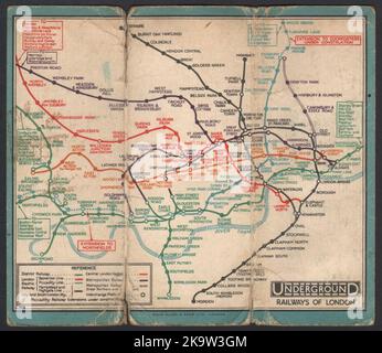 Plan DER U-Bahn IN LONDON. Piccadilly-Verlängerung. STINGEMORE 1930 Stockfoto