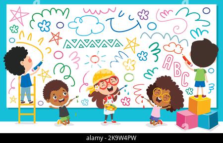 Art Concept Design Mit Witziger Figur Stock Vektor