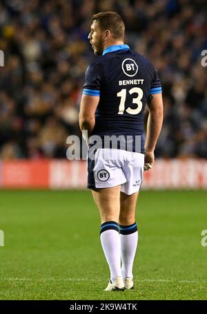 Edinburgh, Großbritannien. 29.. Oktober 2022. Mark Bennett aus Schottland beim Spiel der Autumn Nation Series im Murrayfield Stadium, Edinburgh. Bildnachweis sollte lauten: Neil Hanna / Sportimage Stockfoto