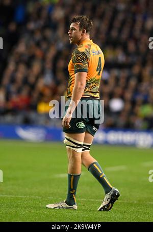 Edinburgh, Großbritannien. 29.. Oktober 2022. Nick Frost aus Australien beim Spiel der Autumn Nation Series im Murrayfield Stadium, Edinburgh. Bildnachweis sollte lauten: Neil Hanna / Sportimage Stockfoto