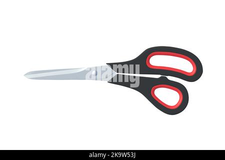 Geschlossene Schere auf weißem Hintergrund isoliert. 3D Rendern Stockfoto