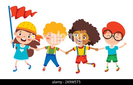Happy Multi Ethnic Kids Stock Vektor