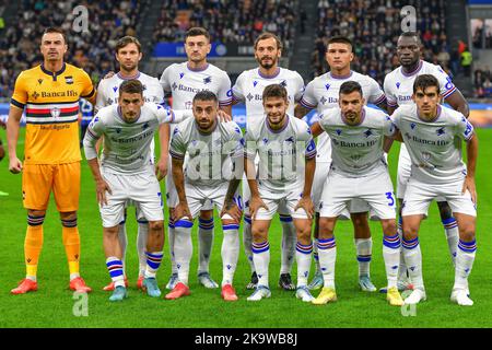 Mailand, Italien. 29. Oktober 2022. Der Start-11 von Sampdoria gesehen für die Serie Ein Spiel zwischen Inter und Sampdoria bei Giuseppe Meazza in Mailand. (Foto: Gonzales Photo/Alamy Live News Stockfoto
