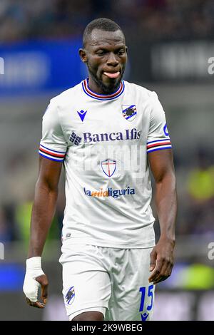 Mailand, Italien. 29. Oktober 2022. Omar Colley (15) von Sampdoria in der Serie A Spiel zwischen Inter und Sampdoria bei Giuseppe Meazza in Mailand gesehen. (Foto: Gonzales Photo/Alamy Live News Stockfoto