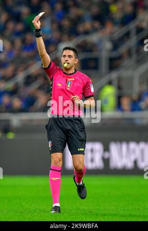 Mailand, Italien. 29. Oktober 2022. Schiedsrichter Luca Massimi sah in der Serie Ein Spiel zwischen Inter und Sampdoria bei Giuseppe Meazza in Mailand. (Foto: Gonzales Photo/Alamy Live News Stockfoto