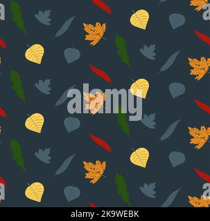 Nahtloses Vektor-Muster aus Herbstblättern Stock Vektor