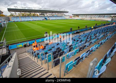 Manchester, Großbritannien. 30.. Oktober 2022.Gesamtansicht des Manchester City Etihad Campus während des Barclays FA Women's Super League-Spiels zwischen Manchester City und Liverpool im Academy Stadium, Manchester am Sonntag, 30.. Oktober 2022. (Kredit: Mike Morese | MI News) Kredit: MI News & Sport /Alamy Live News Stockfoto