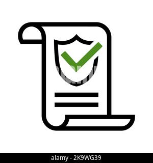 Symbol für Versicherungspolice. Schutz von Geschäftsdokumenten Stock Vektor