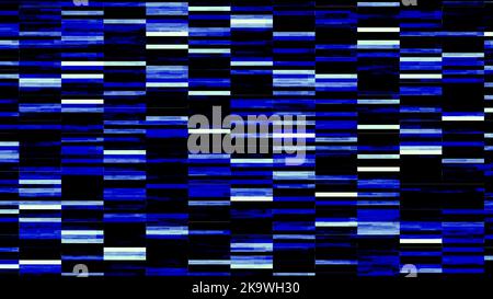 Viele kleine blaue schwarze rechteckige Blöcke auf kreativem abstrakten Hintergrund mit 3D Rendering Illustration für quadratische, geometrische Form und eng Stockfoto