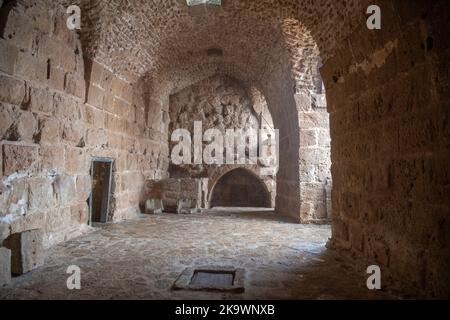 Inneneingang Ajloun Castle aus dem 12.. Jahrhundert im Norden Jordaniens Stockfoto