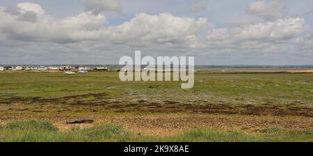 Der Kench auf Hayling Island bei Ebbe. Stockfoto