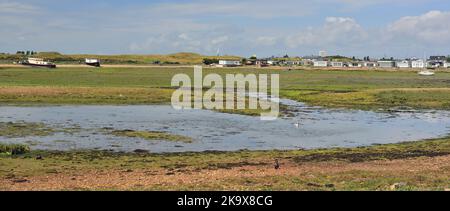 Der Kench auf Hayling Island bei Ebbe. Stockfoto