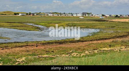 Der Kench auf Hayling Island bei Ebbe. Stockfoto