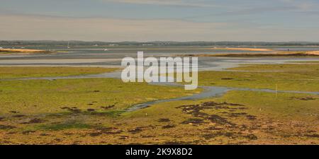 Der Kench auf Hayling Island bei Ebbe. Stockfoto