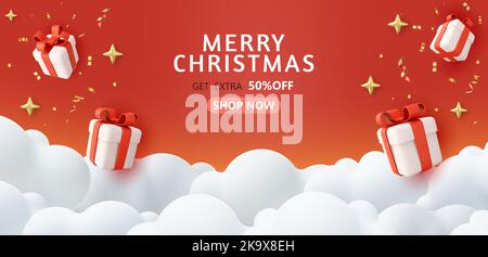 3D Weihnachtsangebot. Stock Vektor