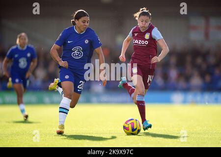 Chelseas Sam Kerr in Aktion während des Spiels der Barclays Women's Super League in Kingsmeadow, London. Bilddatum: Sonntag, 30. Oktober 2022. Stockfoto