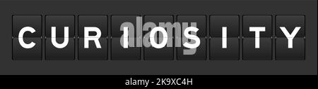 Schwarzes analoges Flipboard mit Wortneugierig auf grauem Hintergrund Stock Vektor