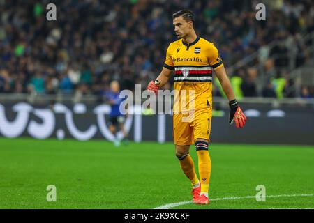 Mailand, Italien. 29. Oktober 2022. Emil Audero von der UC Sampdoria beim Fußballspiel der Serie A 2022/23 zwischen dem FC Internazionale und der UC Sampdoria im Giuseppe Meazza Stadium. Endergebnis; Inter 3:0 Sampdoria. Kredit: SOPA Images Limited/Alamy Live Nachrichten Stockfoto