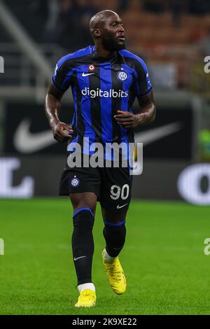 Mailand, Italien. 29. Oktober 2022. Romelu Lukaku vom FC Internazionale gesehen während des Fußballspiels der Serie A 2022/23 zwischen dem FC Internazionale und der UC Sampdoria im Giuseppe Meazza Stadium. Endergebnis; Inter 3:0 Sampdoria. (Foto: Fabrizio Carabelli/SOPA Images/Sipa USA) Quelle: SIPA USA/Alamy Live News Stockfoto